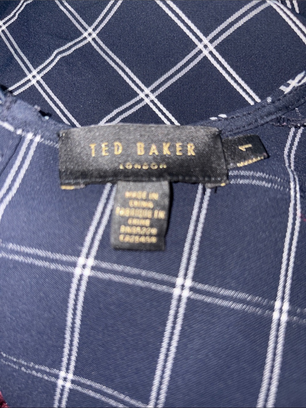 Ted Baker London Toulaa Tie Waist top Dark Blue size 1 or small - Picture 10 of 10